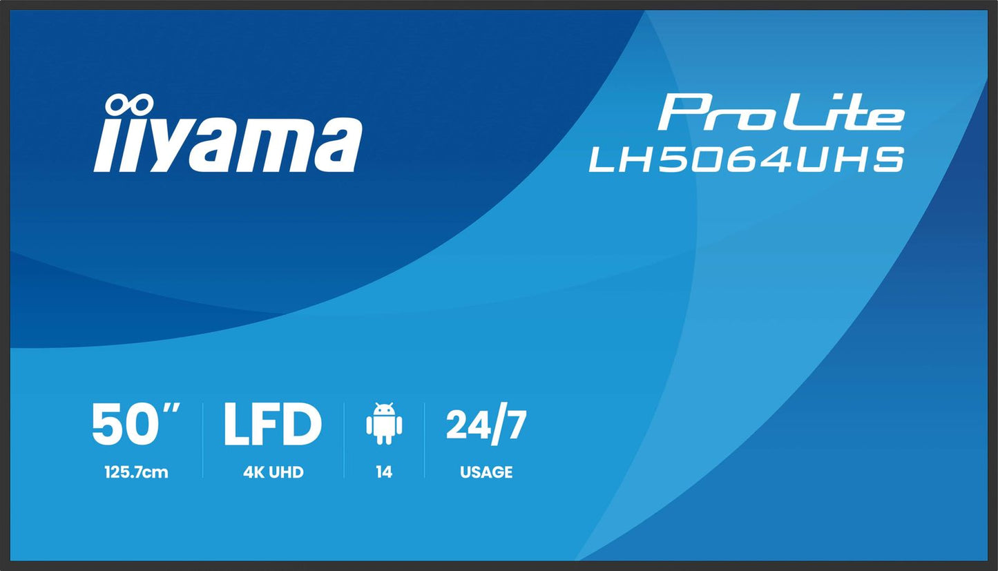 Monitor IIYAMA 55 3840x2160, uhd va android 14 os Codice: LH5564UHS-B1AG