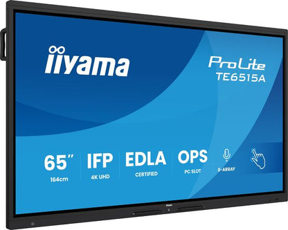 IIYAMA ProLite Display interattivo 4K UHD da 65" certificato Google EDLA - Codice TE6515A-B2AG