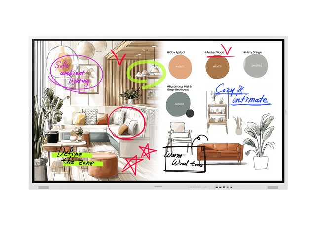 Samsung Flip WM85FX 85" — Display Interattivo 4K per Uffici e Scuola - Codice: LH85WMFWLGCXEN