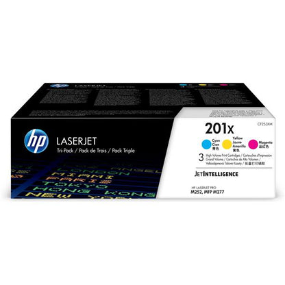 HP Confezione da 3 cartucce toner ciano/magenta/giallo originale ad alta capacità LaserJet 201X - Codice: CF253XM