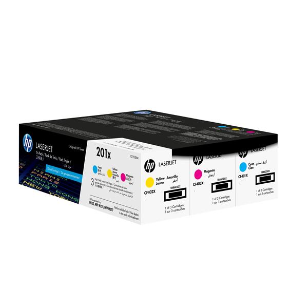 HP Confezione da 3 cartucce toner ciano/magenta/giallo originale ad alta capacità LaserJet 201X - Codice: CF253XM